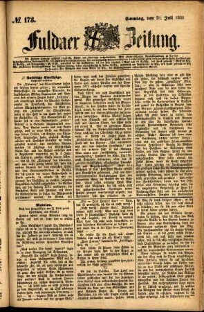 Ausgabe vom Sonntag, den 31. Juli 1881.