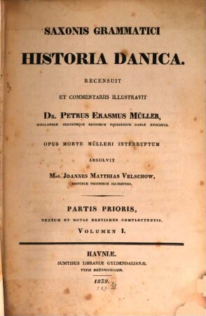 Historia Danica. 1,1, Textum et notas breviores complectens