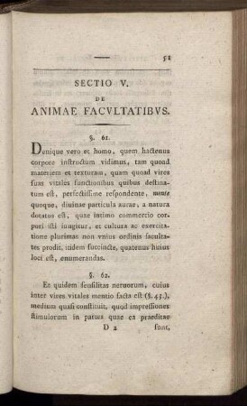 Sectio V. De Animae Facultatibus