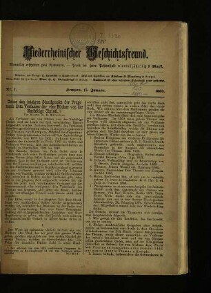 Niederrheinischer Geschichtsfreund / 1880