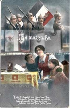 Postkarte der Serie "Heimatgrüße", mit Vers