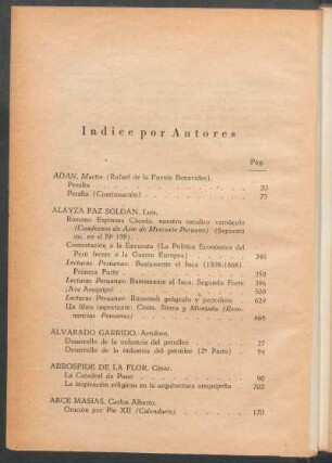 Indice por autores [del Año XV, Vol. XXII, Nos. 155-165]