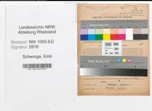 Entnazifizierung Emil Schwinge, geb. 01.04.1890 (Gastwirt)