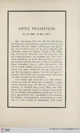 36: Otto Puchstein : (6. Juli 1856-9. März 1911)