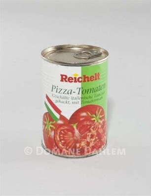 Konservendose "Pizza-Tomaten" der "Reichelt" Eigenmarke