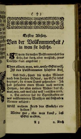 Erster Absatz. Von der Vollkommenheit/ in wem sie bestehe. - Zwölfter Absatz. Von der Barmhertzigkeit gegen die Abgestorbene.