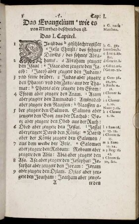 Das Evangelium wie es von Mattheo beschrieben ist.