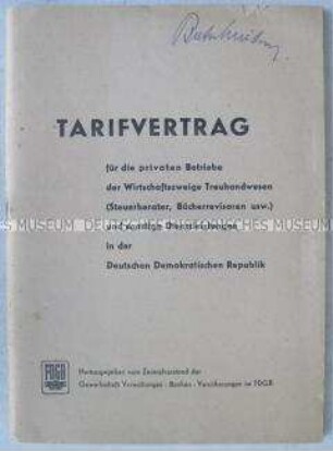 Tarifvertrag für die privaten Betriebe Treuhandwesen und Dienstleistungen