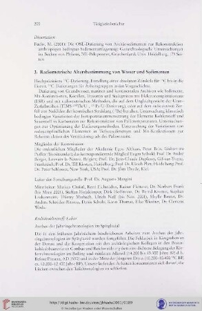 3. Radiometrische Altersbestimmung von Wasser und Sedimenten