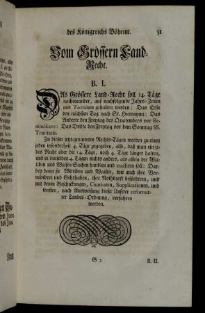 Vom Grössern Land-Recht. B. I. - B. LX.