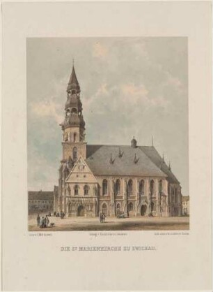 Der Dom St. Marien in Zwickau in Sachsen, von Süden mit dem Hochzeitstor