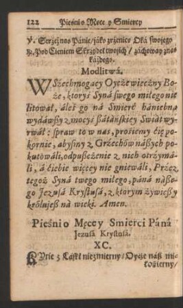Piesni o Mecey Smierci Pana Jezusa Krystusa.