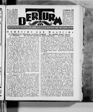 Der Turm. 1920-1934