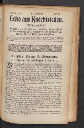 Heft 11. August 1910