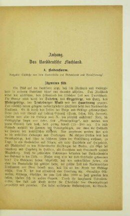 Anhang. Das Norddeutsche Flachland