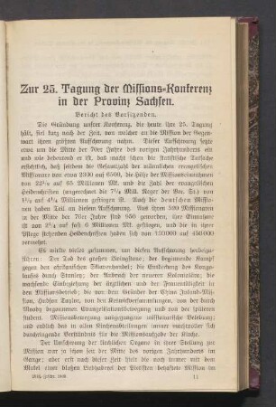 Zur 25. Tagung der Mission-Konferenz in der Provinz Sachsen