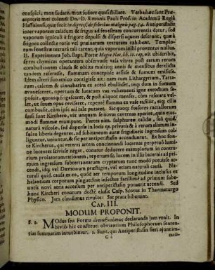 Cap. III. Modum Proponit.