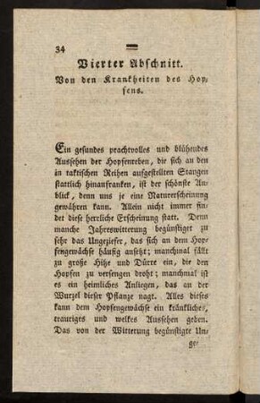 34-43, Vierter Abschnitt. Von den Krankheiten des Hopfens.