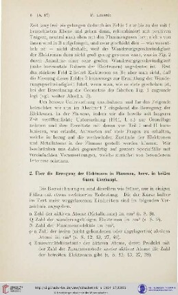 2. Über die Bewegung der Elektronen in Flammen, bezw. in heißen Gasen überhaupt