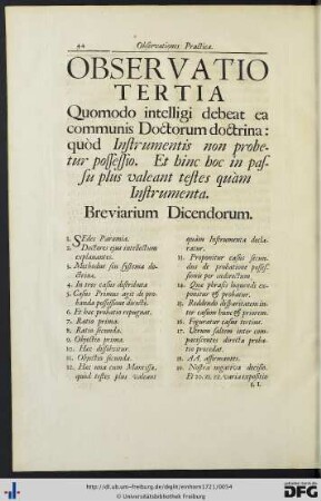 Observatio Tertia.