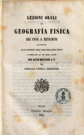 Lezioni orali di geografia fisica ...