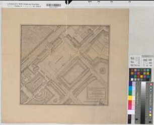 Kamen (Kamen) Bebauungsplan des Bahnhofsplatzes mit Postgebäude aus der Vogelschau 1926 o.M. 38 x 41 Lichtpause Stadtbauamt Oberpostdirektion Dortmund Nr. 1662