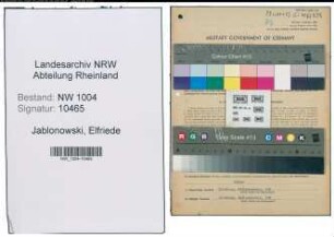 Entnazifizierung Elfriede Jablonowski , geb. 18.11.1916 (Stenotypistin)