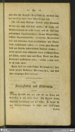 13. Kleinigkeiten und Studenten