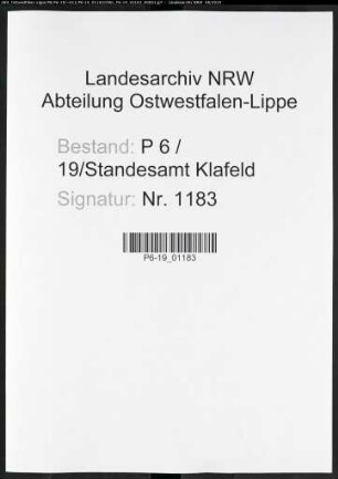 Sterberegister Standesamt Klafeld