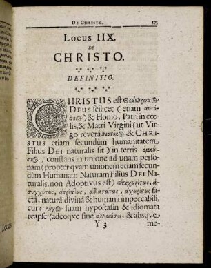 Locus IIX. De Christo.
