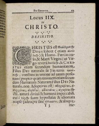 Locus IIX. De Christo.