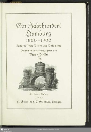 Ein Jahrhundert Hamburg : 1800 - 1900; zeitgenössische Bilder und Dokumente