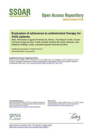Evaluation of adherence to antiretroviral therapy for AIDS patients