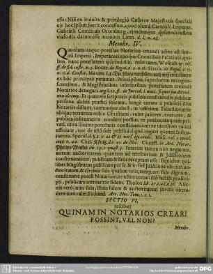 Sectio VI. resolvet Quinam In Notarios Creari Possint, Vel Non?