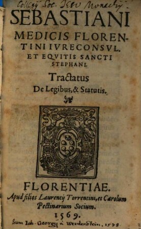 Tractatus de legibus et Statutis