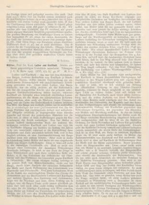 243-246 [Rezension] Müller, Karl, Luther und Karlstadt