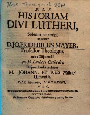 Historiam Divi Lutheri