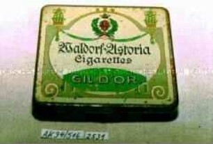 Blechdose für 20 Stück "Waldorf-Astoria Cigrettes GIL D'OR"