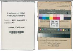 Entnazifizierung Ferdinand Nuebel , geb. 21.12.1896 (Kaufm.Angestellter)