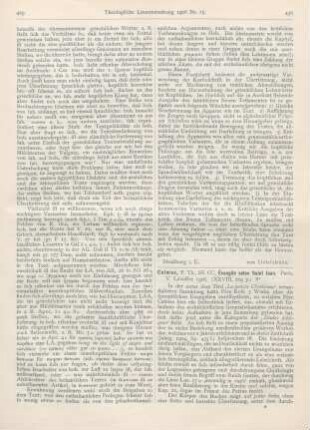 430-431 [Rezension] Calmes, P. Th., Évangile selon Saint Jean