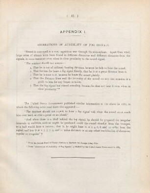 Appendix I. Aberrations of audibility of fog signals