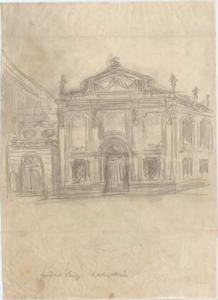 Hildebrand, Adolf von; München; Preußische Gesandtschaft und Schackgalerie, Neubau - frühere Skizze (Perspektive)