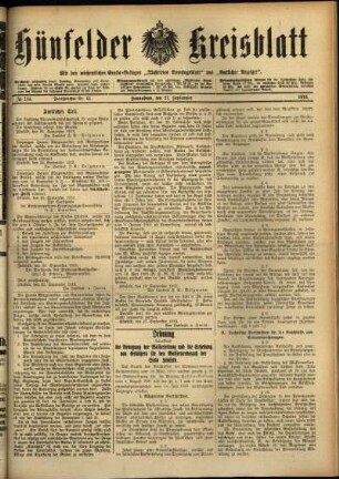 Ausgabe vom Samstag, den 27. September 1913.