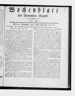 Wochenblatt des Bönnischen Bezirks