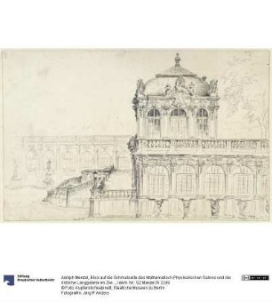 Blick auf die Schmalseite des Mathematisch Physikalischen Salons und die östliche Langgalerie im Zwinger in Dresden