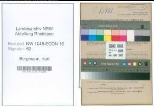 Entnazifizierung Karl Bergmann , geb. 28.05.1892 (Monteur)