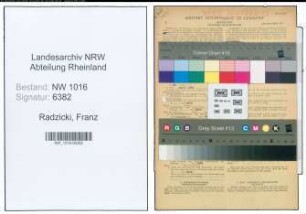 Entnazifizierung Franz Radzicki , geb. 18.11.1889 (Elektromeister)