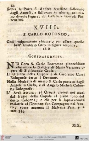 Num. XVIII.: S. Carlo Rotondo