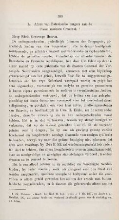 L. Adres van Bataviasche burgers aan de Commissarissen Generaal