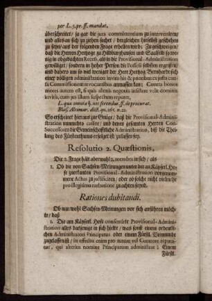 Resolutio 2. Quaestionis ...